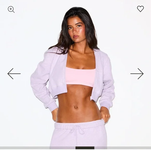 SOLD DO NOT BUY SKIMS Purple Heather Cotton Fleece Hoodie MEDIUM+ Matching Pant - Picture 10 of 10